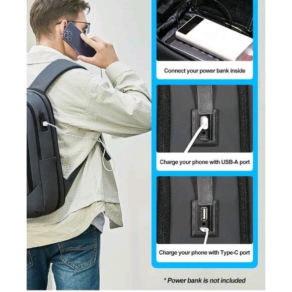 New! FENRUIEN Business Travel Backpack, Expandable Computer Backpack with USB - Picture 15 of 16